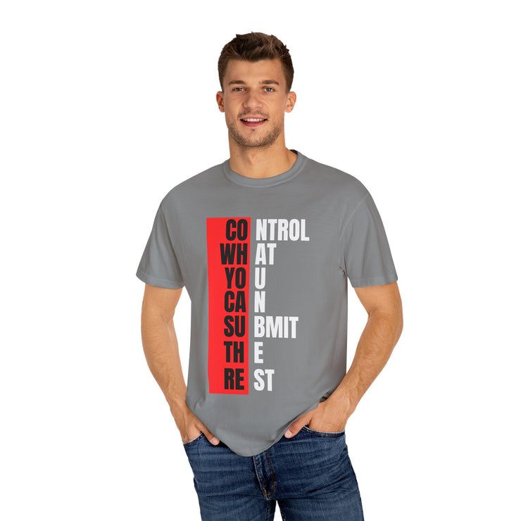 Motivational Unisex Garment-Dyed T-Shirt - Control, Submit, Freedom