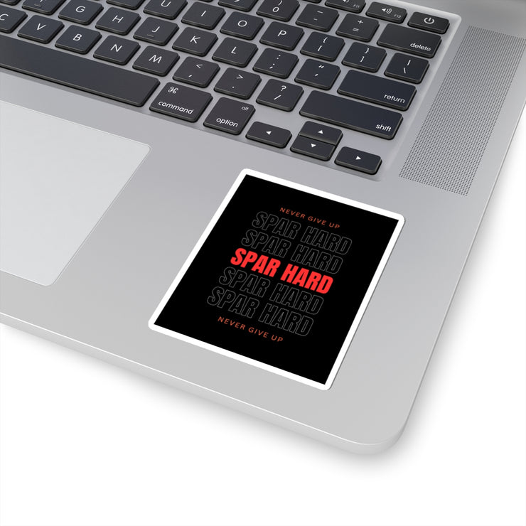 Motivational Spar Hard Stickers | Never Give Up | Fitness & Sports Decor