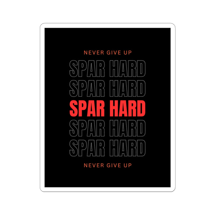 Motivational Spar Hard Stickers | Never Give Up | Fitness & Sports Decor