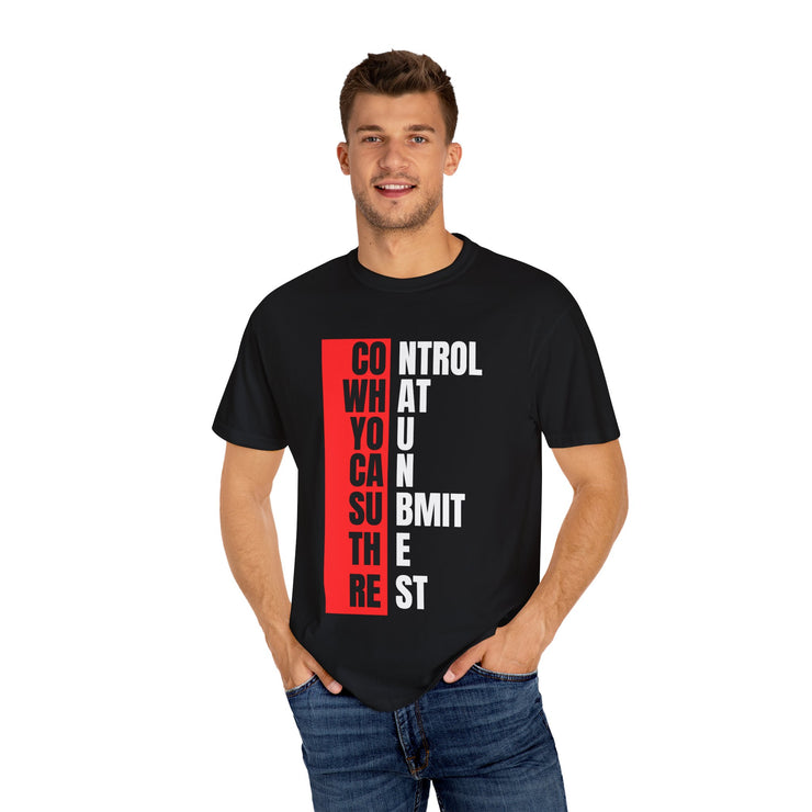 Motivational Unisex Garment-Dyed T-Shirt - Control, Submit, Freedom